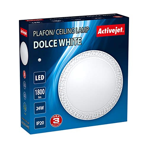 ActiveJet Plafon LED AJE-DOLCE plafond blanc éclairage blanc ampoules non modifiable A +