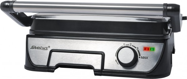 Grill elektrische Steba FG 56 scharnierend grill 2000W kleuren zwart en zilver