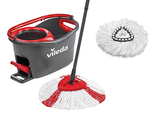 Vileda Turbo Complete Set mop and bucket and extra Classic Replacement Head Eco Packaging