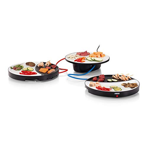 Princess Dinner4All table grill - for up to 2 persons including removable wooden spatula 103082 Porzelanplatten