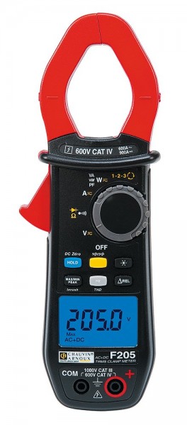 Chauvin Arnoux F205 abrazadera mano multímetro digital de CAT III IV 1000 V 600 V ad
