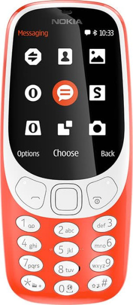 Nokia | 3310 (2017) | Rot | 2 4 | TFT | 240 x 320 | N/A MB | 16 MB | Dual-SIM | Micro-SIM | Blueto