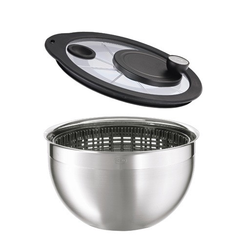 centrifugadora de ensaladas Rosle con tapa de vidrio 15695 - Ensalada Spinner
