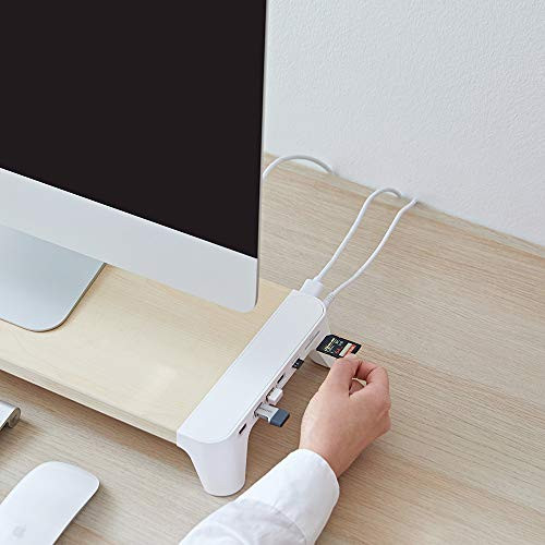 POUT EYES8 Schreibtisch-Monitorständer aus Holz + Qi 3.0 Schnelles Apple iMac kabelloses Ladepad + U