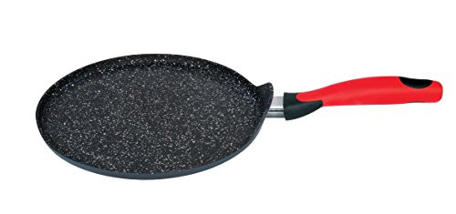 Cocine Style'n ROCA DE LA PERLA DE FUEGO Crepe olla llena de inducción de aluminio negro rojo forjó