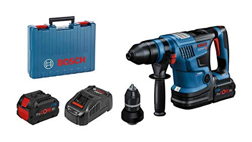 Bosch Professional BITURBO cordless hammer drill GBH 18 V-34 CF with SDS plus change chuck incl. Bluetooth module 2x8.0 Ah battery ProCORE18V 5.8 J