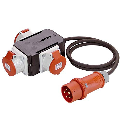 as - Schwabe MIXO Adapter Stromverteiler NECKARCEE-Stecker mit 1,5 m Gummischlauchleitung auf 3 CEE-