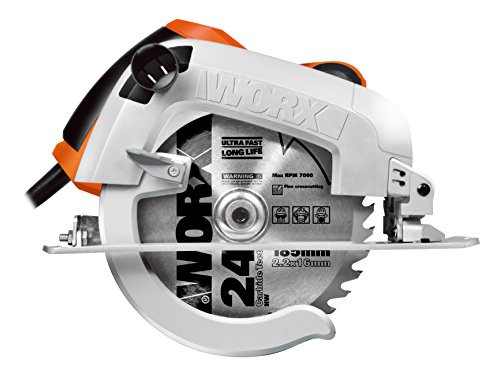 WORX WX445 1600W circular saw - and with precise cutting performance adjustable cutting angle Parallelanschlag190mm saw blade with 24 teeth laser guidance system
