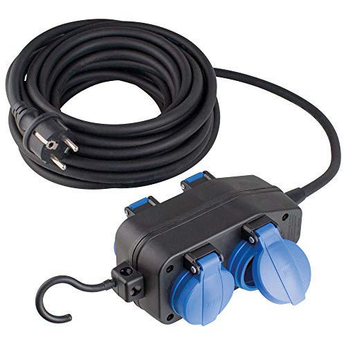 as - Schwabe 4-manifold outlet 230 V 16 AStromverteiler with 5 m Heavy cable H07RN-F 3G1,5Ideal for the outdoor area geeignetIP44Schwarz I 60673