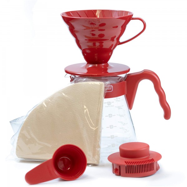 Sets for brewing coffee HARIO VCSD-02R (red color)