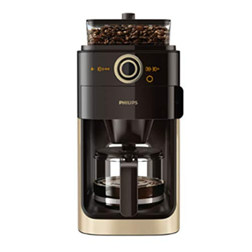 Philips Grind and Brew HD7768 timer champagne black 90 filter coffee machine grinder