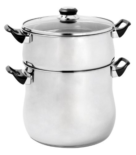 Crealys 505,707 couscous kettle made of stainless steel 8 l cover glass Bakelitgriffe