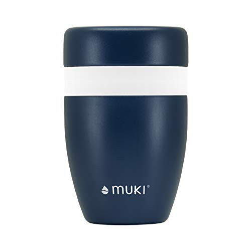 FLSK muki Snackpot Mdnght vacuum-insulated stainless steel • • The Snackpot keeps your breakfast hours fresh and cool • BPA and stainless • 550ml
