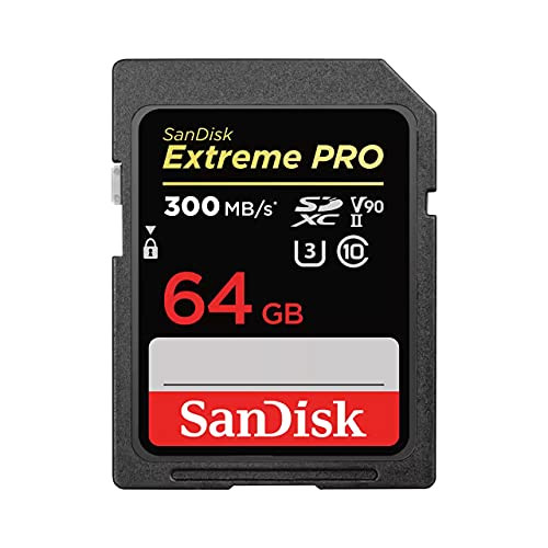 SanDisk Extreme PRO 64 GB SDXC memory card with up to 300 MB UHS-II class 10 s