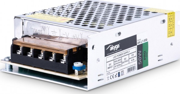 Akyga switching power supply LED L1-050 AK-12V / 4.2A / 50W / 100-265V / IP20
