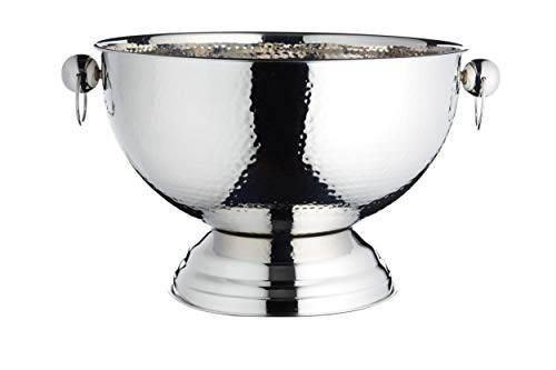 BarCraft punch metal bowl Stylish Silver-colored ice bucket for cocktails champagne cooler