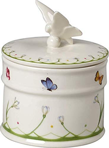 Villeroy e Boch scatola di primavera colorata in porcellana bianca di 14 cm