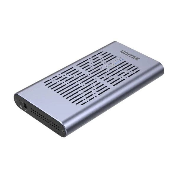 UNITEK S1206A USB-C zu PCIe/NVMe M.2 SSD 10 Gbit/s Dual Bay-Gehäuse mit Offline-Klon