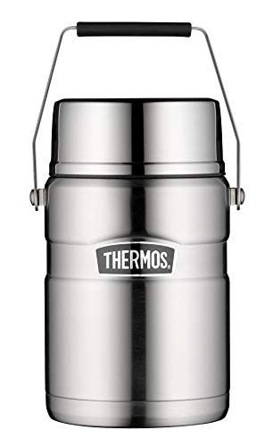 TERMO Henkelmann Thermos inoxidable Rey recipiente térmico de acero inoxidable cepillado, 1.2L Lunchpot