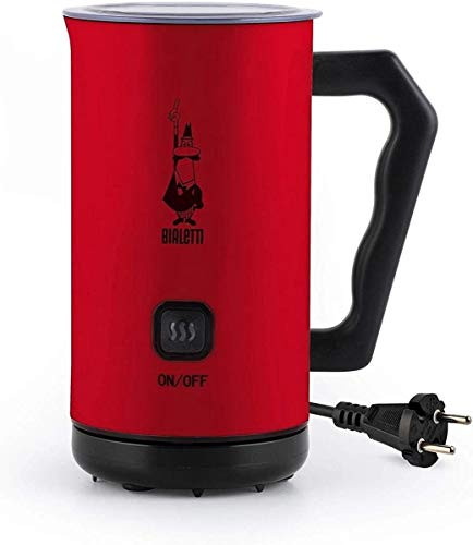 Bialetti 4431 x Milk Frother Elektrischer Milchaufschäumer Rot Aluminium 150 ml Cappuccino oder 300