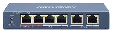 Hikvision DS-3E0106HP-E - Unmanaged - Fast Ethernet 10 100 - Full Duplex - Power over Ethernet PoE