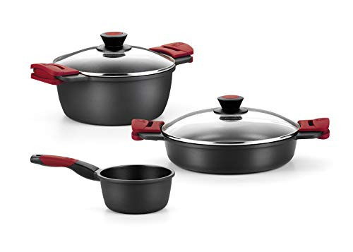 BRA Premiere cookware set Modern 3 suitable for all types of cuisines also induction Exclusively at Amazon