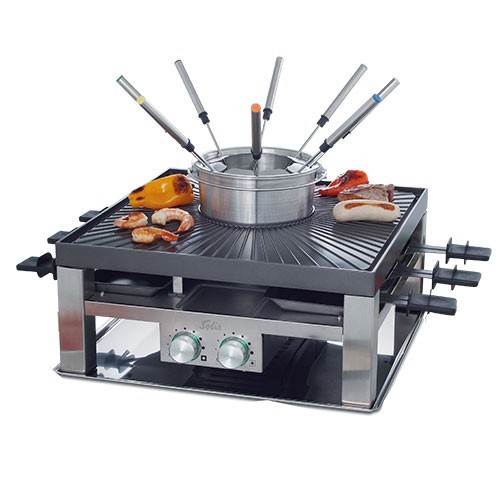 Database Combi-Grill 3-in-1 1200 W ed raclette bakplaat en Fondue - Combi grill 7,62 cm 3 " 1 RACL