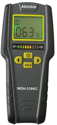 Aktobis Feuchteindikator Feuchtemesser Materialfeuchte Messgerät WDH-318KC inkl. 9 V Qualitätsbatter