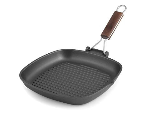 Risoli saporella grill pan met antiaanbaklaag zwart 25 x 26 x 5 cm aluminium