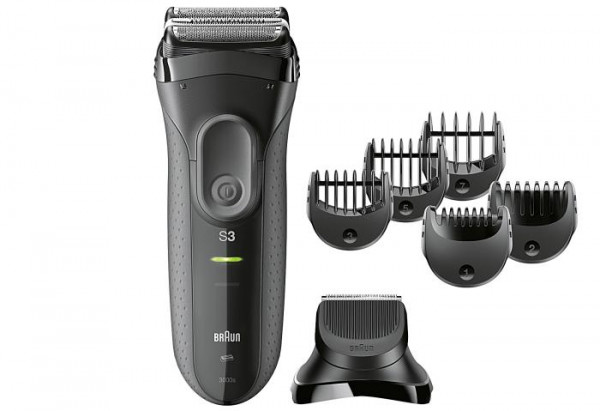 série rasoir Braun batterie 3-3000BT, noir avec le système pour barbe