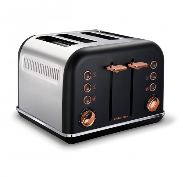 Morphy Richards Toaster Accents 4 Scheiben Schwarz Rosa Gold
