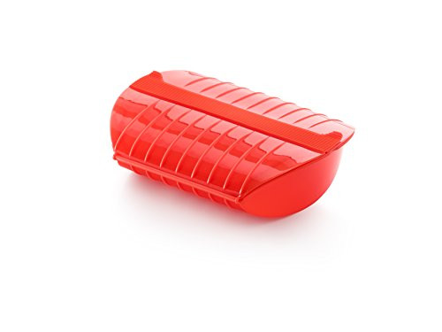Lékué - steam box with shelf capacity 1400 ml red 3-4 people