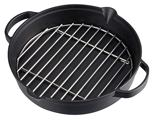 Campingaz poêle à frire en fer en fonte avec grille en acier inoxydable Ø 31,6 cm Poêle et rond pour barbecue