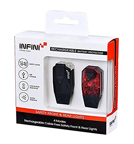 Infini Unisex mini lava licht set voor en achter One size Black