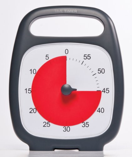 Time Timer PLUS 60 Minute Visueller Analog-Timer weiß optionaler akustischer Alarm Lautstärkeregler