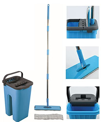 MSV Touchless Mop self-cleaning system mop? incl. bucket 4 liters? Cleaning for all types of floors? Tiles? Parquet? Linoleum? laminate Ersatzmop