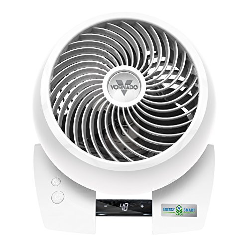 Vornado Energy Smart Fan 6303DC • Supporto Fan • Raumzirkulator • 52 Watt • Gamma 26 metro • Timer 99 livelli • • salvaspazio • pannello di controllo touch • Bianco