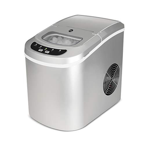 Wilfa FROSTBITT ice machine - makes 70 ice cubes per hour and up to 12 kg of ice per day forth signal lamp silver small and compact