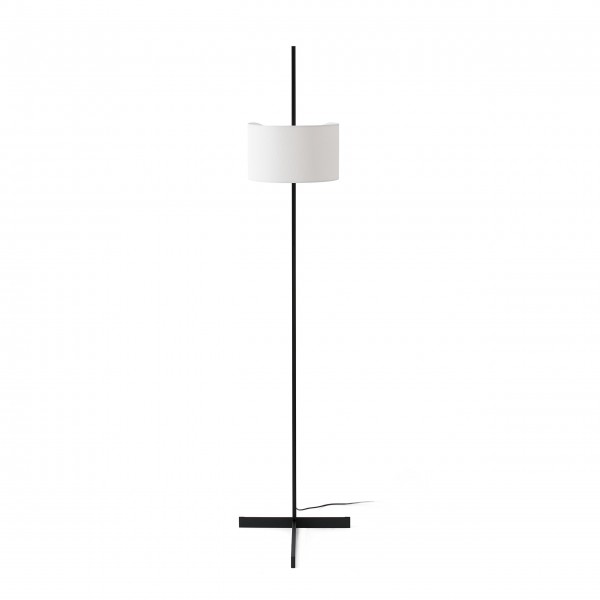 Faro Barcelona Stand Up Black floor lamp white shade E27 20 °