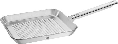 Twin Plus grill pan stainless steel silver induction Suitable