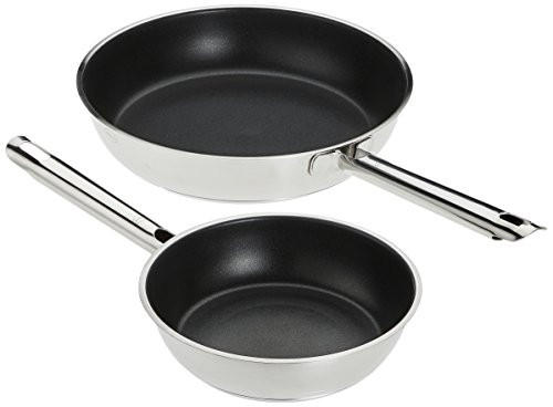 ROESLE ELEGANCE Frying Pan Set 2 pcs. 20 and 28 cm stainless steel 18 High quality Universal pans with robust Antihaftversieglung PROPLEX