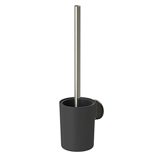 Tiger Tune toilet brush optional attachment for screwing brushed stainless steel installation without drilling due to integrated adhesive film
