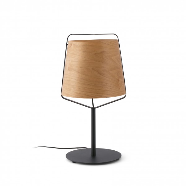 Faro Barcelona Black Table Lamp E27 + houten tribune Max 20 °