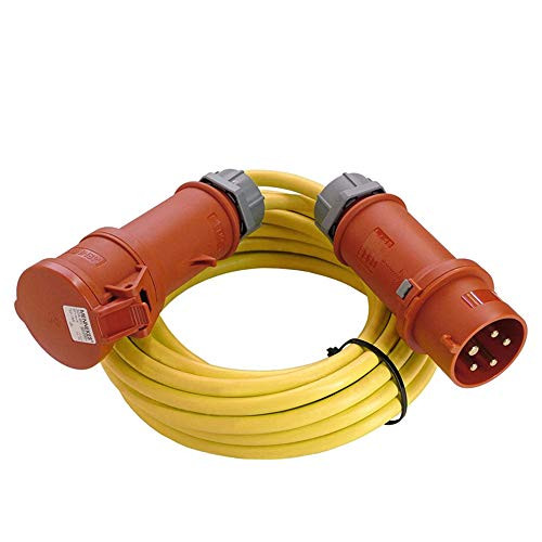 AS - Schwabe CEE VerlängerungCEE connector & CEE 400 V 16 A25 m CEE uitbreiding 5-polige kabel met K35 AT-N07V3V3-F 5G1,5IP44Made in Duitsland Geel I 60715