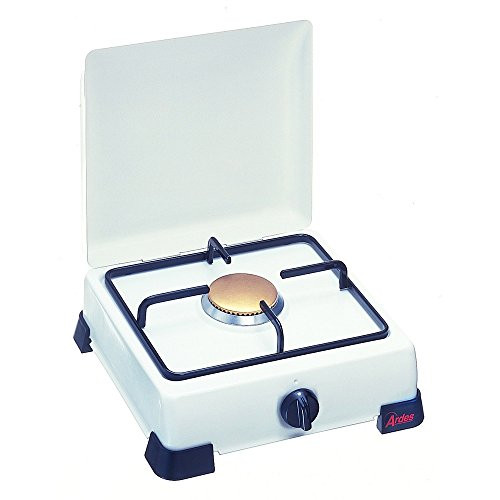 cocina de gas Ardes ZEUS esmaltado con tapa y parrilla en pies de placa esmaltados blanco 1 Fuoco Bianco