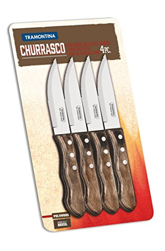 Tramontina de acero inoxidable cuchillo de carne Jumbo AISI 420 25/05 Conjunto de 4 piezas