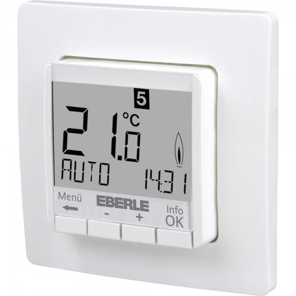 Controles Eberle reloj UP termostato Montar 3 R blanco - Sala de termostato - 5 ... 30 ° C