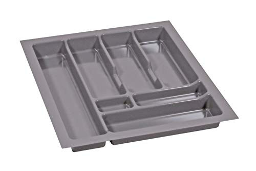 Alusfera tiroir à couverts pour tiroirs 50 Range-couverts pour tiroirs 430 x 490 mm de tiroir à couverts insert Organiseur de tiroir de cuisine gris argenté
