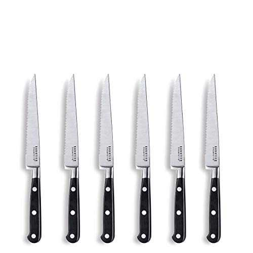 Richardson Sheffield SABATIER TROMPETA plata conjunto cuchillo de carne endurecida 6 x Cuchillo de filete