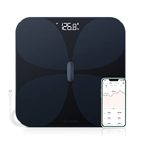 YUNMAI escala de grasa corporal monitor de composición corporal con la aplicación inteligente de escala para las escalas de grasa corporal Bluetooth